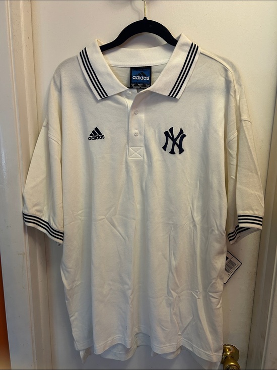 adidas Other - adidas White Polo Shirt with Navy NY Logo